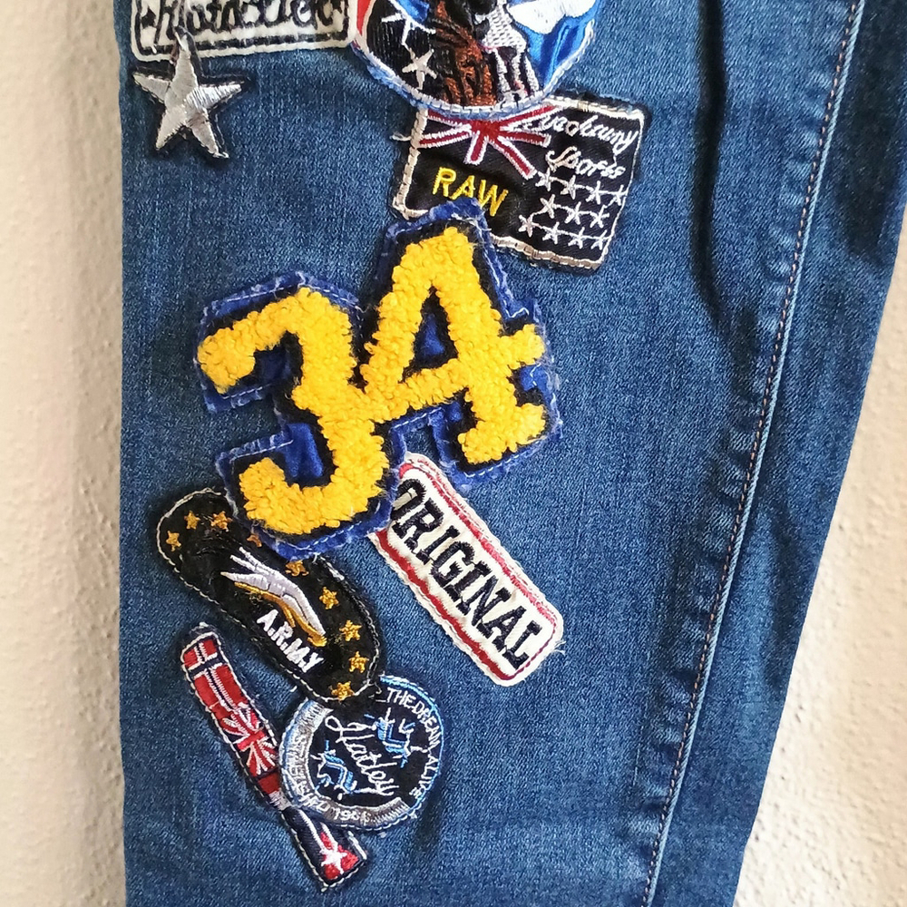 Vintage SP Black Label Size 30 Womens Skinny Denim Jeans W/ Patches - Picture 8 of 12